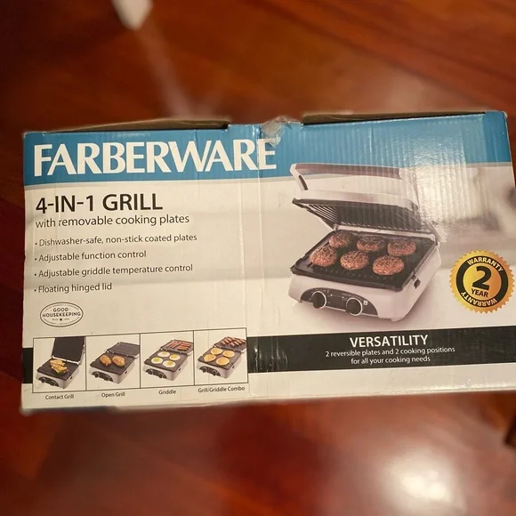 Farberware Silver 4-in-1 Grill with Adjustable Plates - Picture 2 of 4